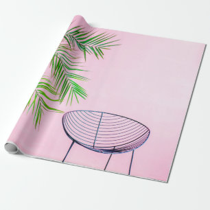 Green and black palm tree illustration wrapping paper