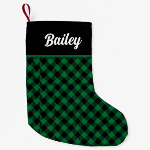 Green and Black Plaid Christmas Stocking