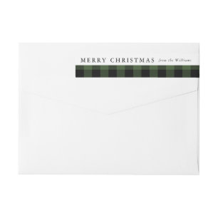 Green and Black Plaid Return Address Labels