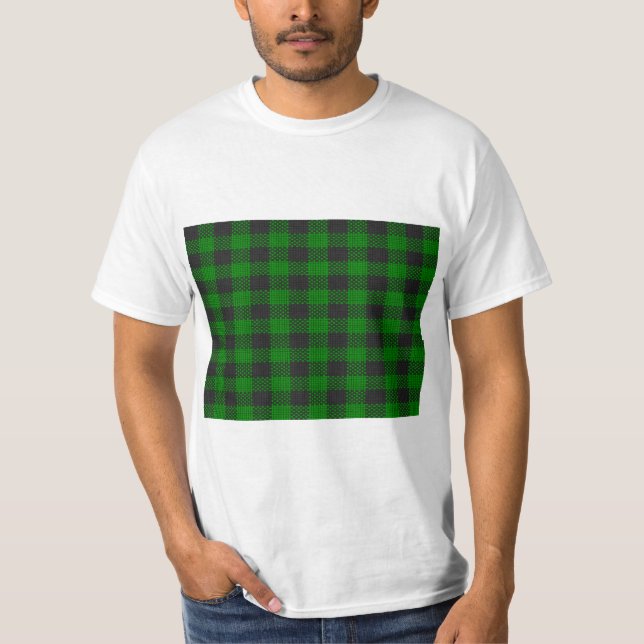 Green and black plaid T-Shirt (Front)