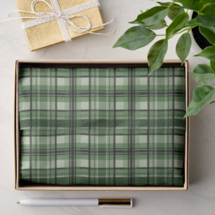 Green And Black Plaid Tartan Pattern Tissue Paper