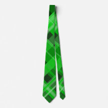 Green and Black Plaid Tie