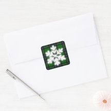 Green and Black Plaid with snow flake detail