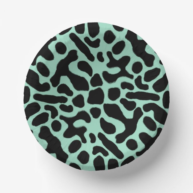 Green and Black Poison Dart Frog Paper Plate (Front)