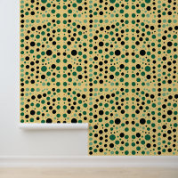 Green and Black Polka Dot Abstract Pattern