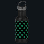 Green and black polka dots 532 ml water bottle<br><div class="desc">Green and black polka dots</div>