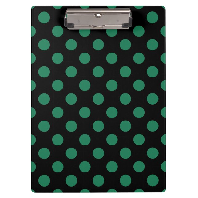 Green and black polka dots clipboard (Front)