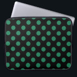 Green and black polka dots laptop sleeve<br><div class="desc">Green and black polka dots</div>