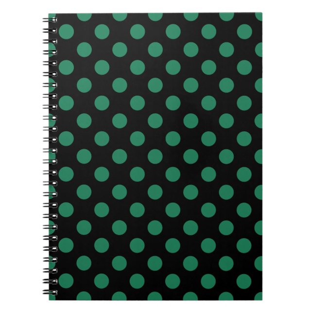 Green and black polka dots notebook (Front)