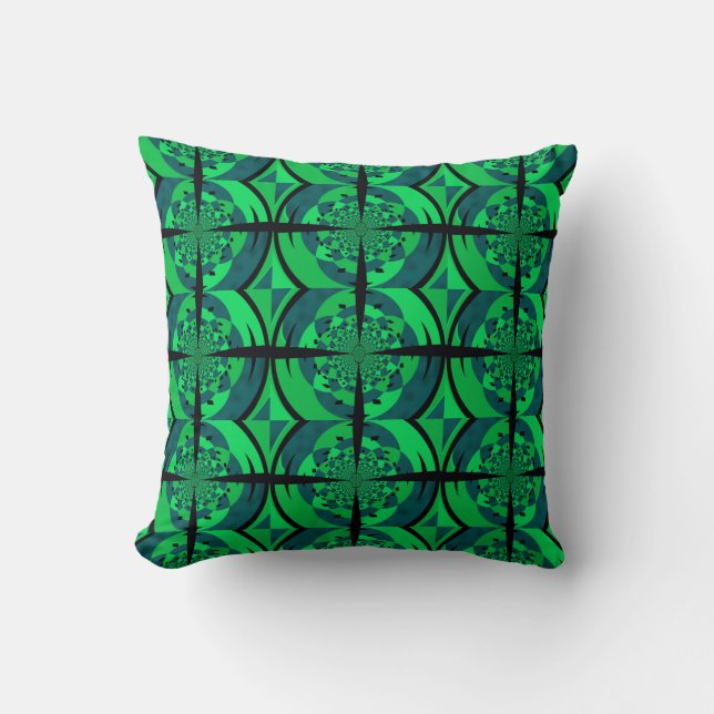 Green and Black Propeller Design Cushion (Front)