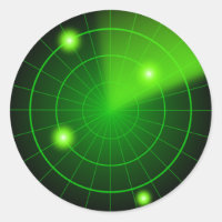 Green and black radar sticker