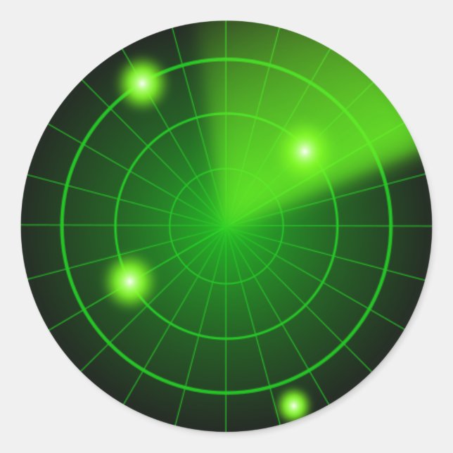 Green and black radar sticker (Front)