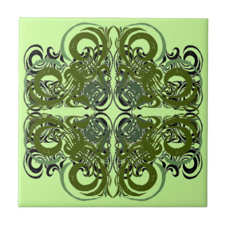 Green and Black Retro Tiles