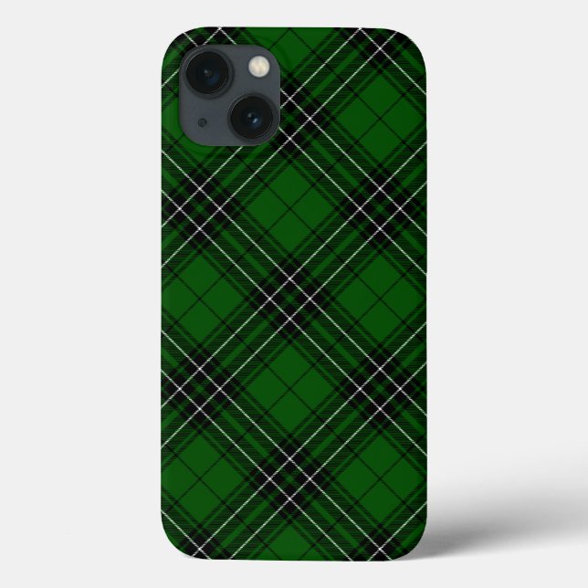 Green and Black Scottish Clan MacLean Tartan Case-Mate iPhone Case (Back)