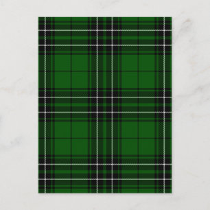 Green and Black Scottish Clan MacLean Tartan Postcard