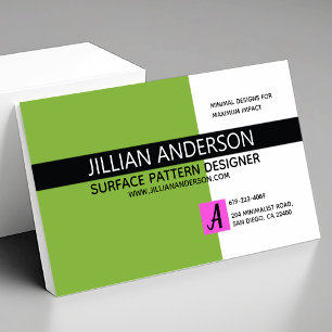 Green and Black Simple Modern Minimalist Business  Card
