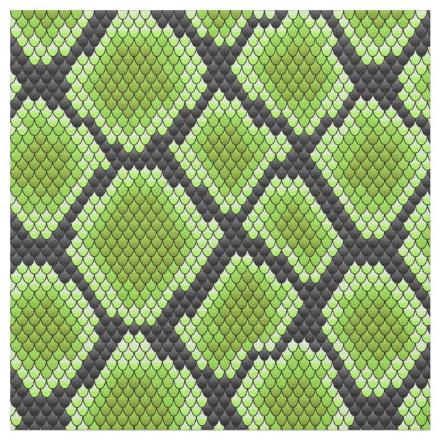 Green and Black Snakeskin Fabric (Close Up)
