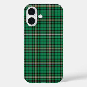 Green and Black Sporty Plaid iPhone 16 Case