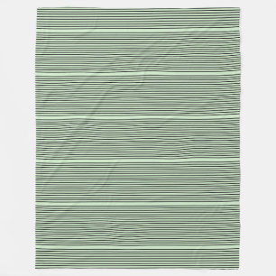 Green and Black Stripe Fleece Blanket