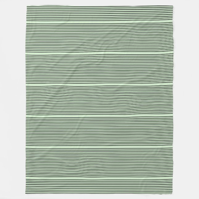 Green and Black Stripe Fleece Blanket (Front)