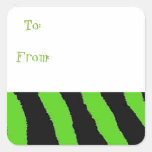 Green and Black Stripes Gift Tags