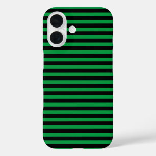 Green and Black Vertical Stripes iPhone 16 Case
