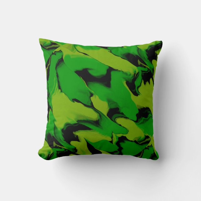 Green and Black Wavy Cushion (Front)