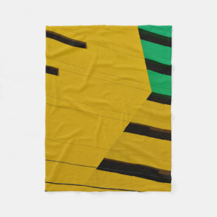 Green and black wooden board fleece blanket