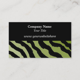 Green and Black Zebra Print Business Card