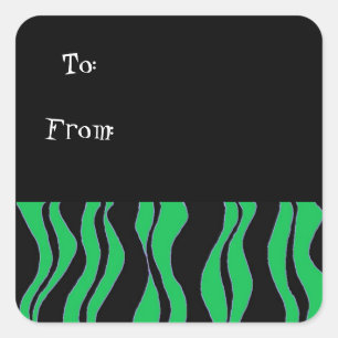 Green and Black Zebra Print Gift Tags