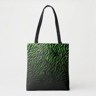Green and Black zebra print: Stylish  Tote Bag