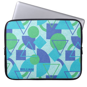 Green and Blue Abstract Design Laptop Sleeve