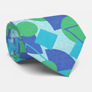 Green and Blue Abstract Design Tie
