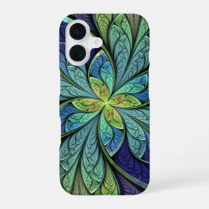 Green and Blue Abstract Pattern La Chanteuse IV iPhone 16 Case