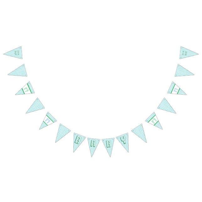 Green and Blue Baby Shower Garland Banner (All)