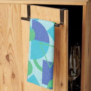 Green and Blue Bauhaus Style Tea Towel