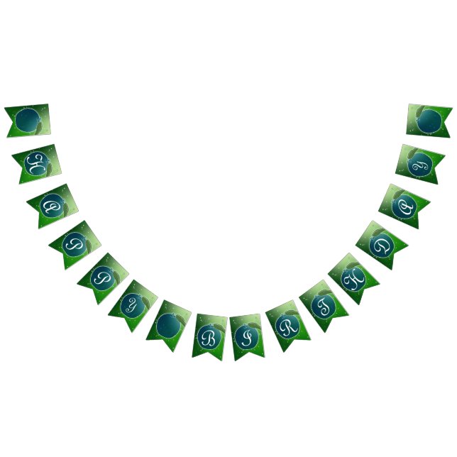 Green and Blue Birthday Party  Bunting (All)