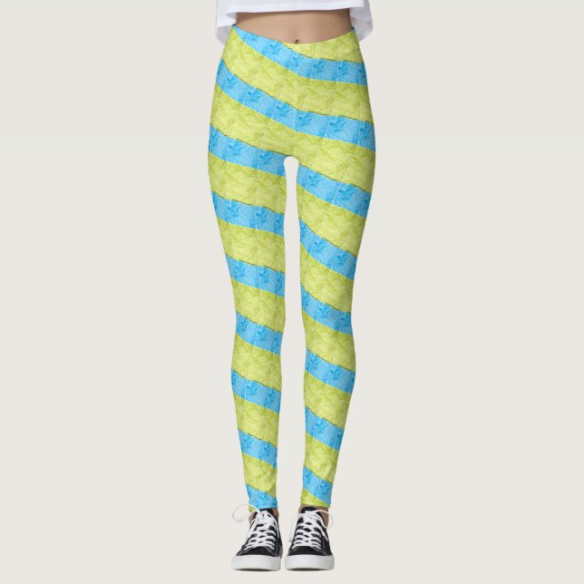 green and blue blocks leggings (Front)