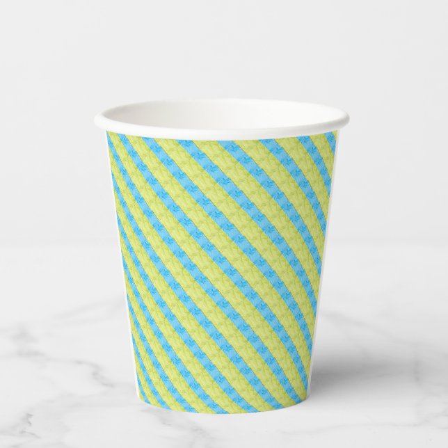 green and blue blocks paper cups (Front)
