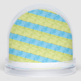 green and blue blocks snowglobe