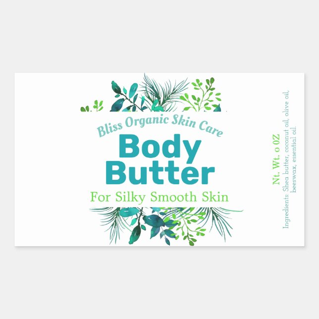 Green And Blue Body Butter Labels (Front)