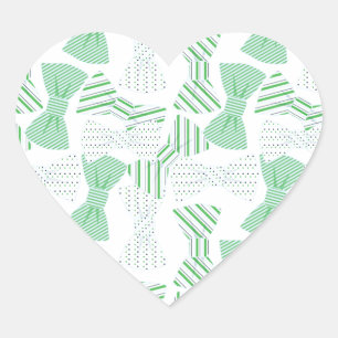 Green and Blue Bow Tie Design BOWTIES Heart Sticker