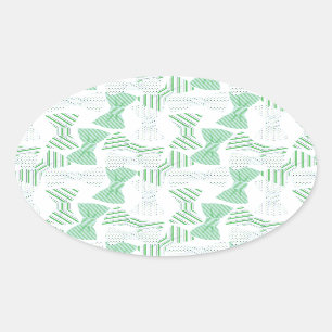 Green and Blue Bow Tie Design BOWTIES Oval Sticker
