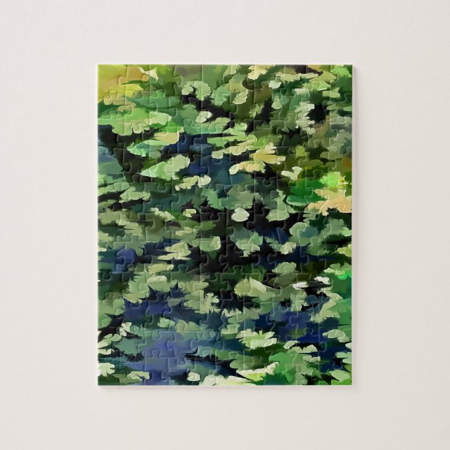 Green and Blue Camouflage Pattern Jigsaw Puzzle (Vertical)