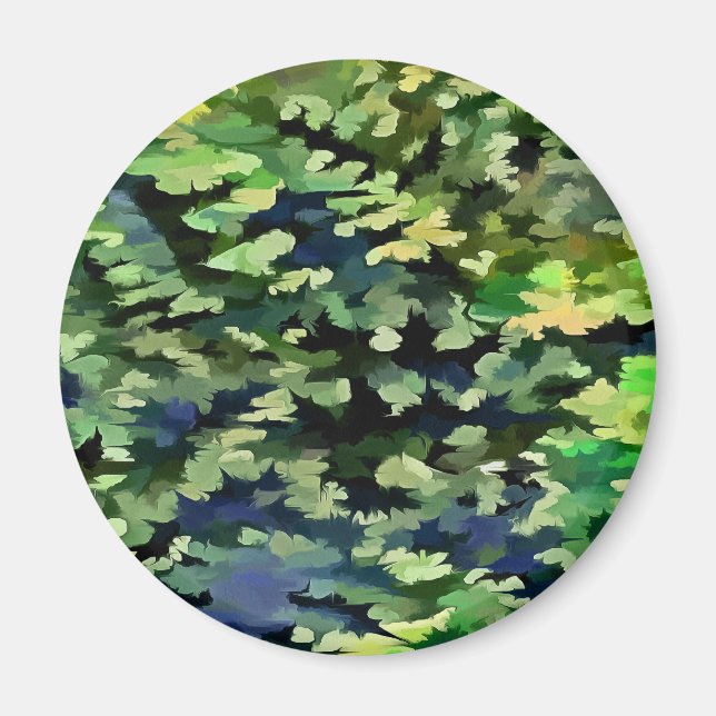Green and Blue Camouflage Pattern Magnet (Front)