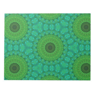Green and Blue Circular Pattern Notepad