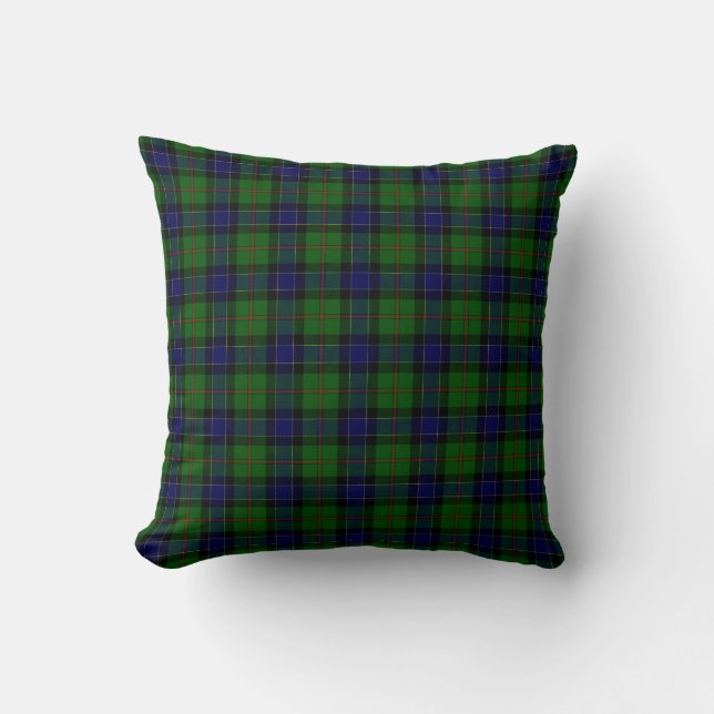 Green and Blue Clan Ogilvie Tartan Cushion (Front)