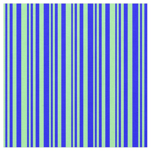 Green and Blue Coloured Lined/Striped Pattern Fabric (Close Up)