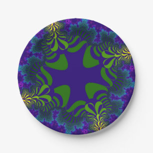 Green and Blue Cross Paper Plate
