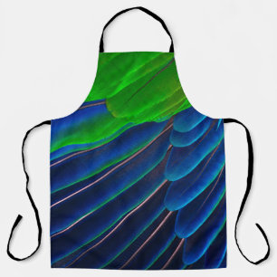 Green and blue feather close-up photography apron